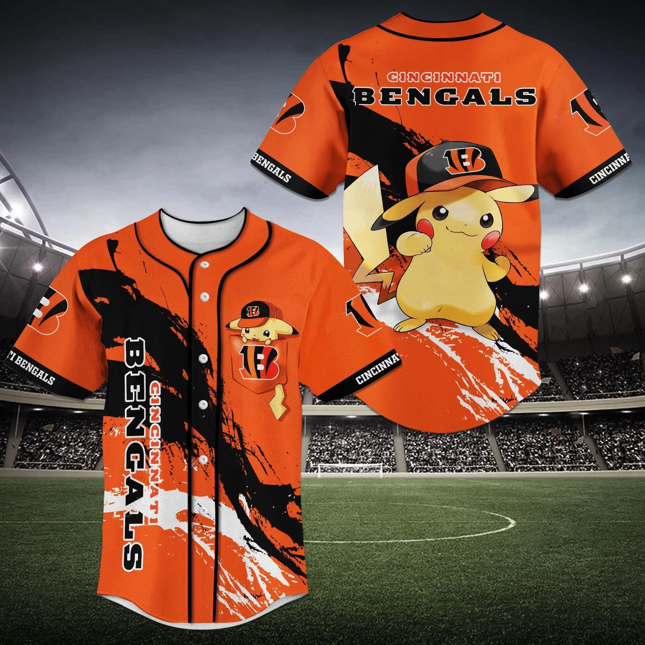 Cincinnati Bengals Pikachu Baseball Jersey 666