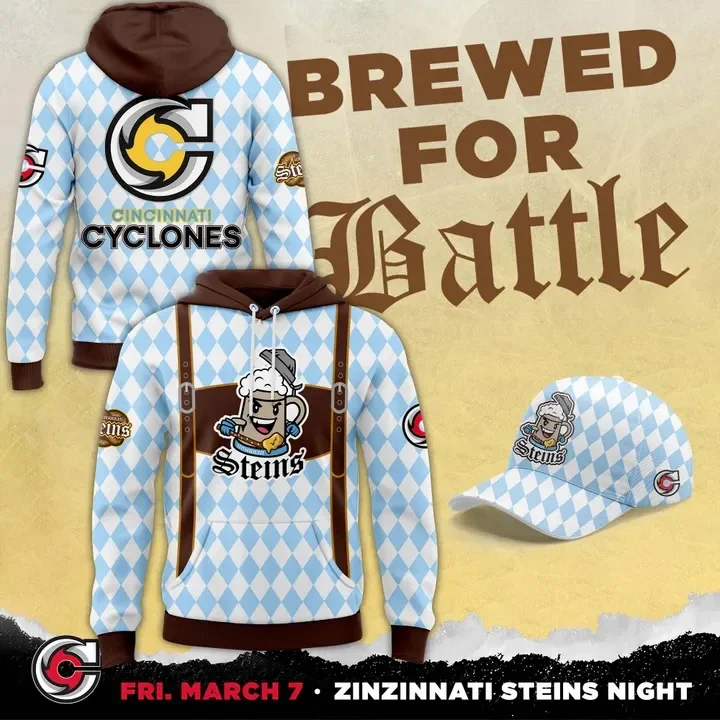 Cincinnati Cyclones x Zinzinnati Steins Hoodie Unique Gifts For Hockey Fans