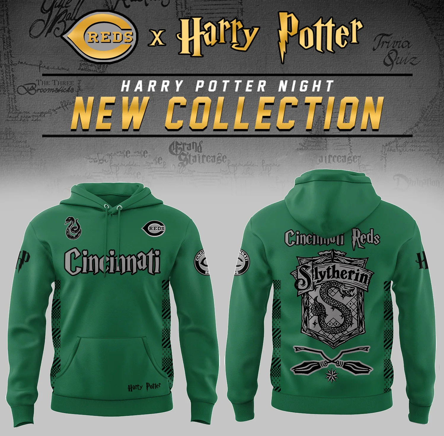 Cincinnati Reds x Harry Potter Night Slytherin House Hoodie