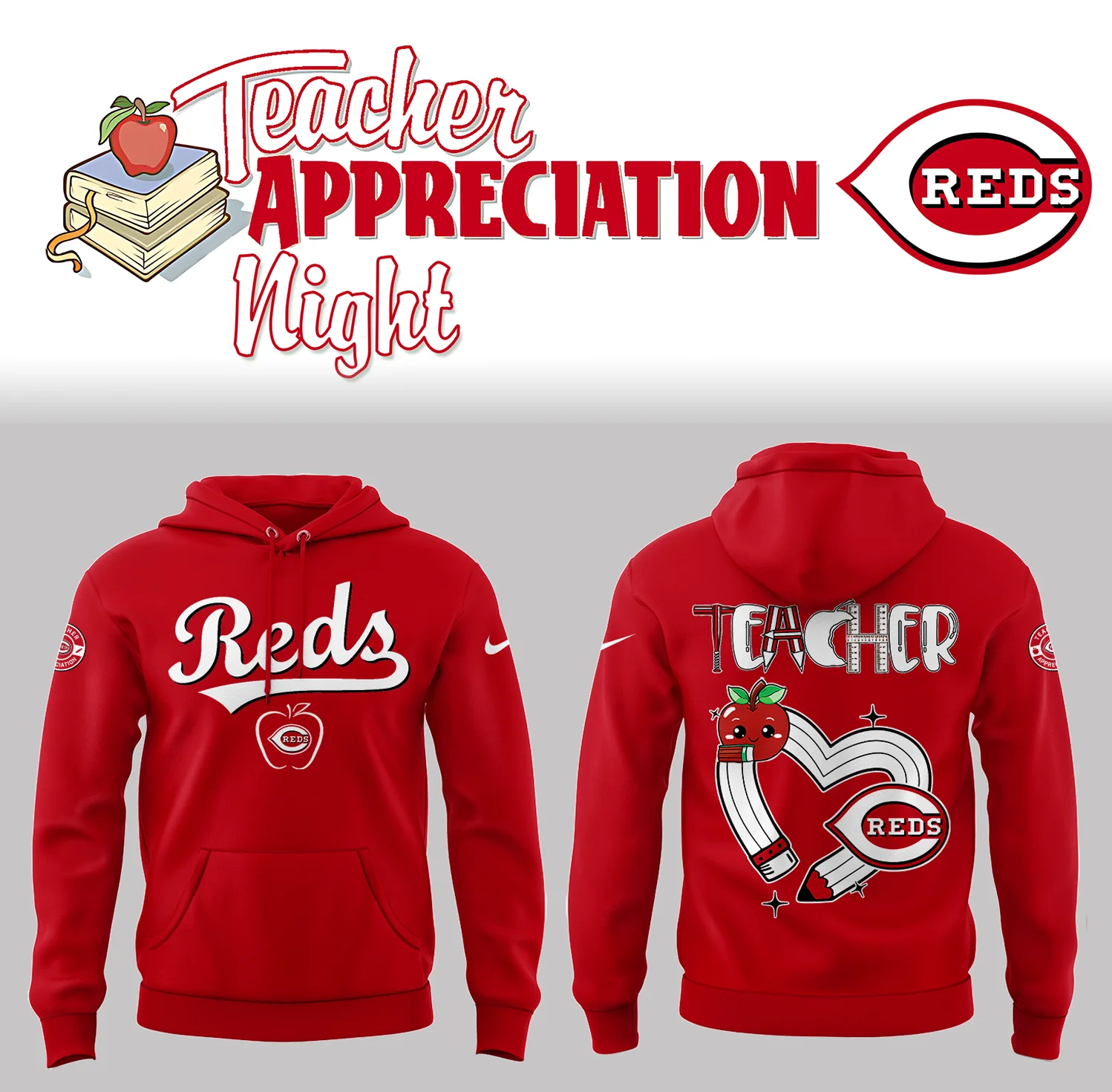 Cincinnati Reds x Teacher Appreciation Night Hoodie