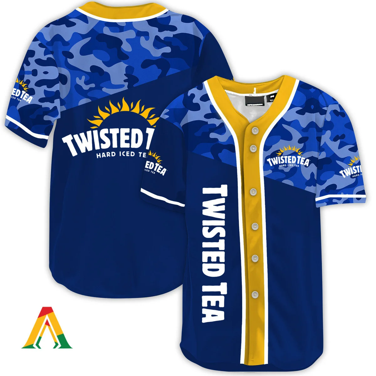Classic Camouflage Twisted Tea Baseball Jersey Style8815