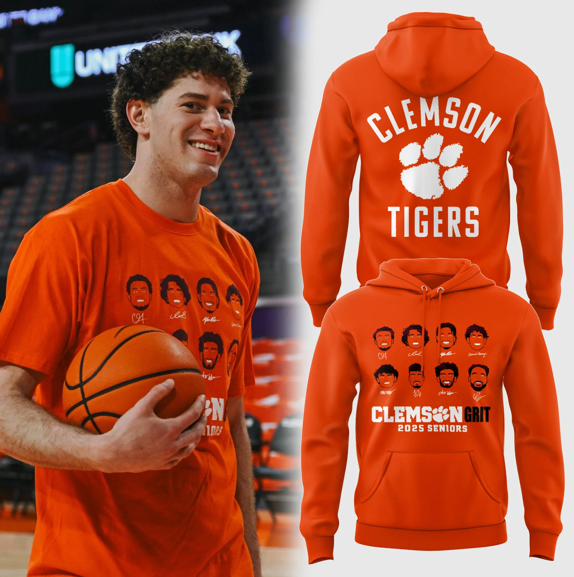 Clemson Men's Basketball Hoodie Gift Ideas For Basketball Players