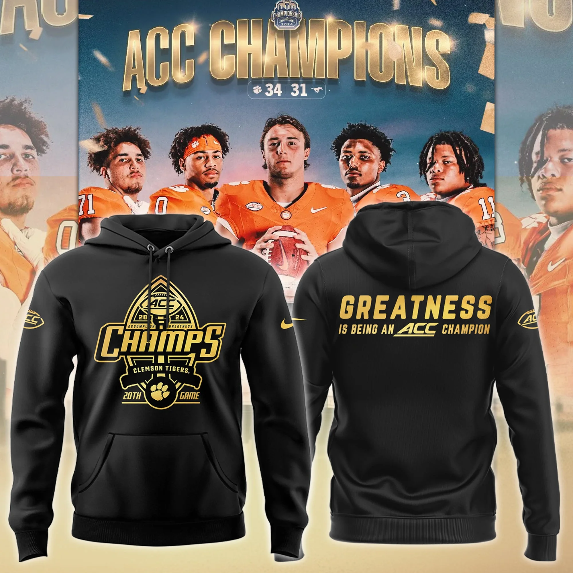 Clemson Tigers Greatness Is Being An ACC Champion NCAA Hoodie Best