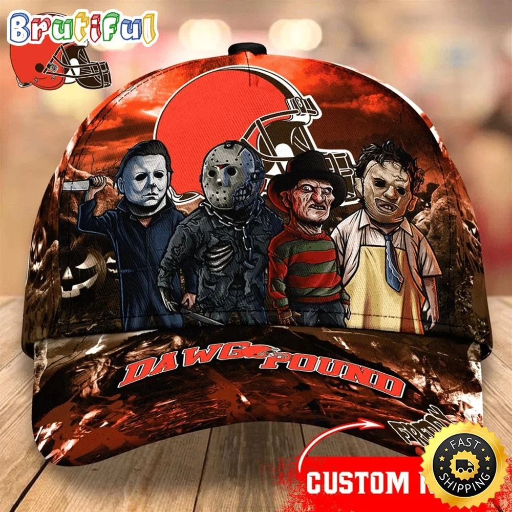 Cleveland Browns Nfl Personalized Trending Cap Mixed Horror Movie Characters