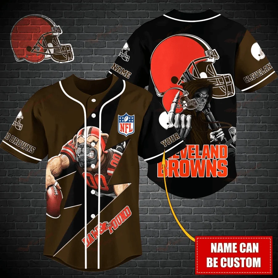 Cleveland Browns Personalized Baseball Jersey 474