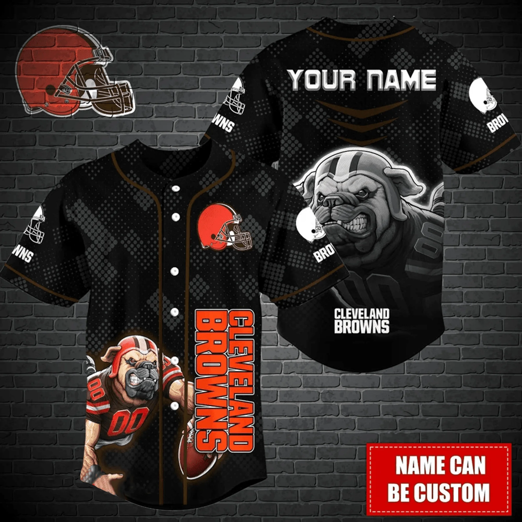 Cleveland Browns Personalized Baseball Jersey 355