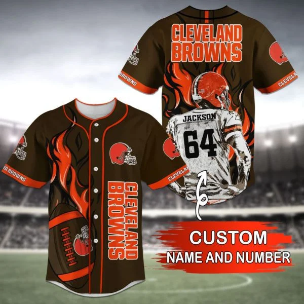 Cleveland Browns Personalized Baseball Jersey 38
