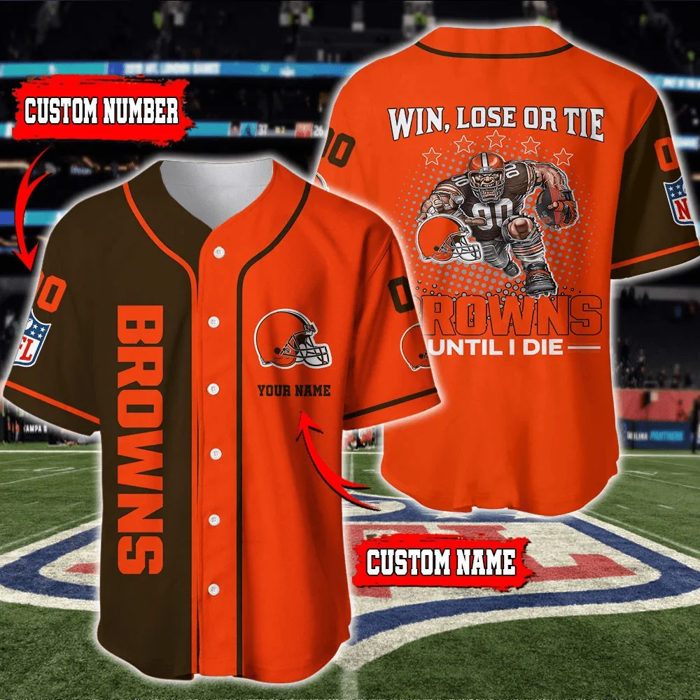 Cleveland Browns Personalized Baseball Jersey 569