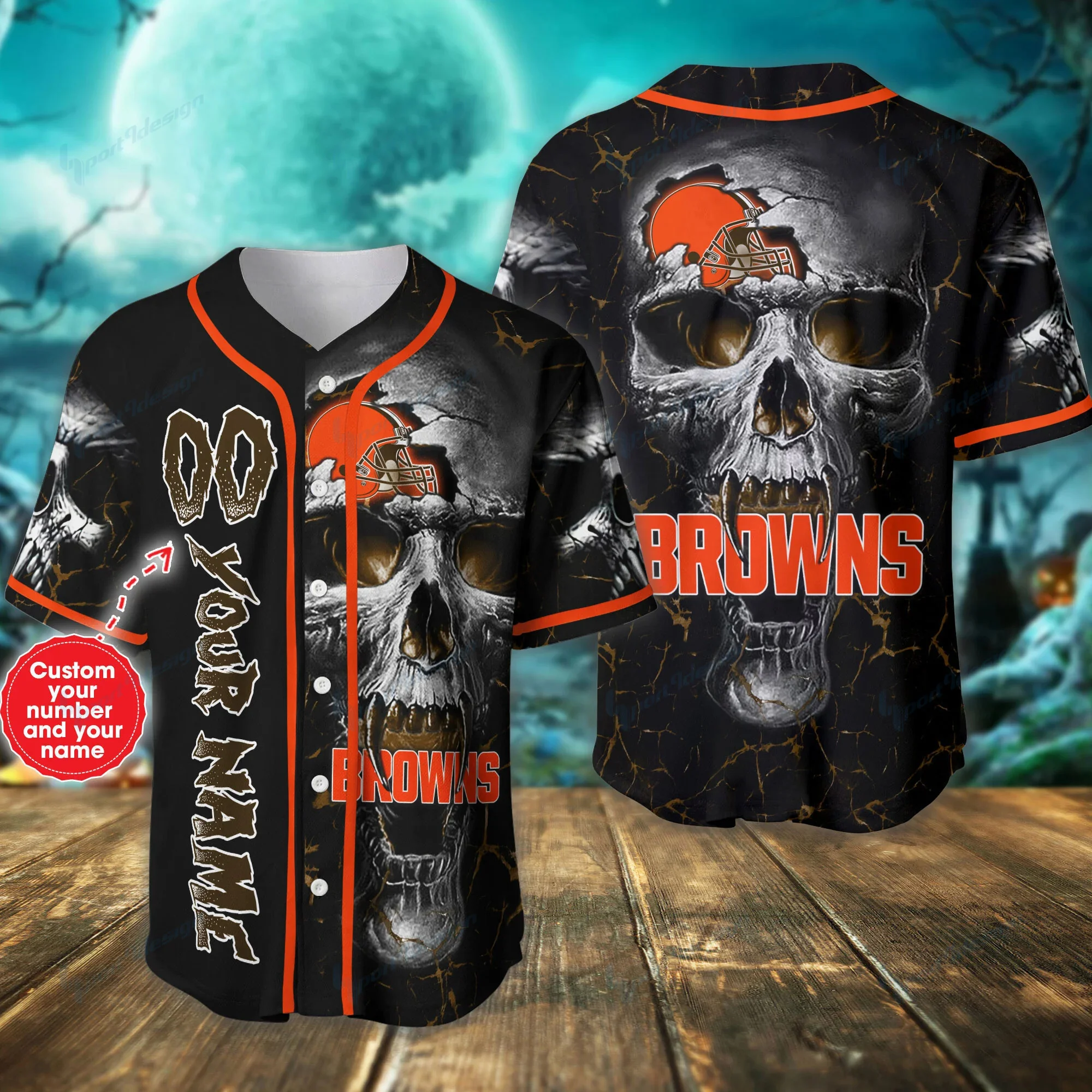 Cleveland Browns Personalized Baseball Jersey 318