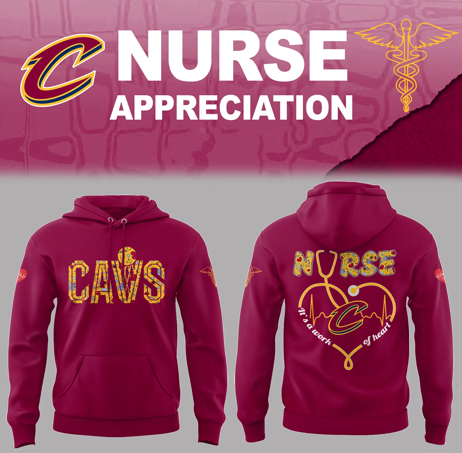 Cleveland Cavaliers x Nurse Appreciation Hoodie Gifts For Basketball Players Basketball