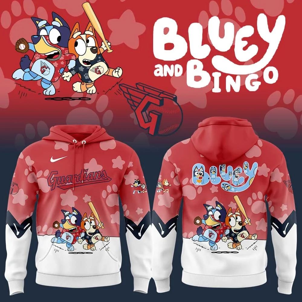 Cleveland Guardians Bluey And Bingo Hoodie Merch Cute For Him Her