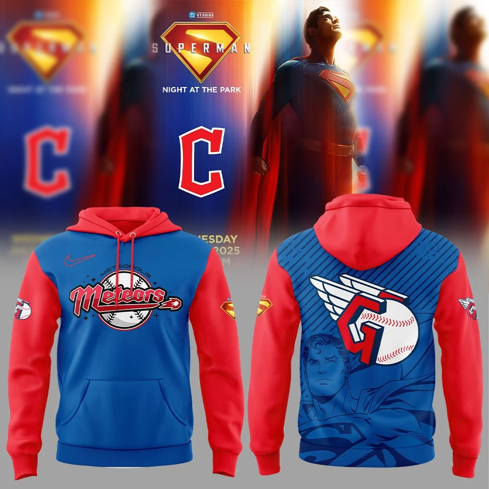 Cleveland Guardians DC's Superman Night Hoodie MLB Merch Best