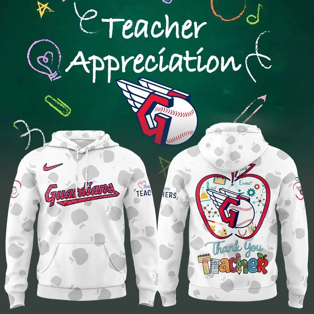 Cleveland Guardians Happy Teacher Day Hoodie Teacher Appreciation Baseball