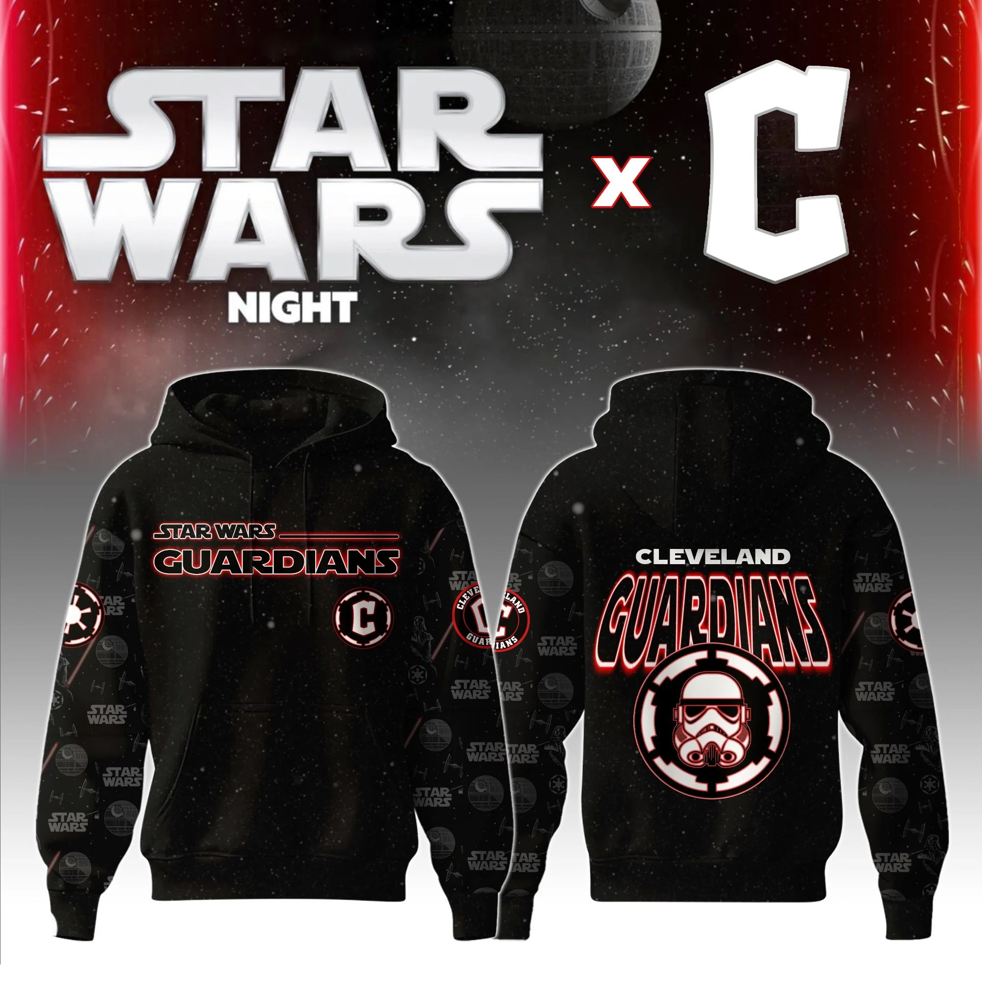 Cleveland Guardians MLB x Star War Night Special Edition Hoodie 2025