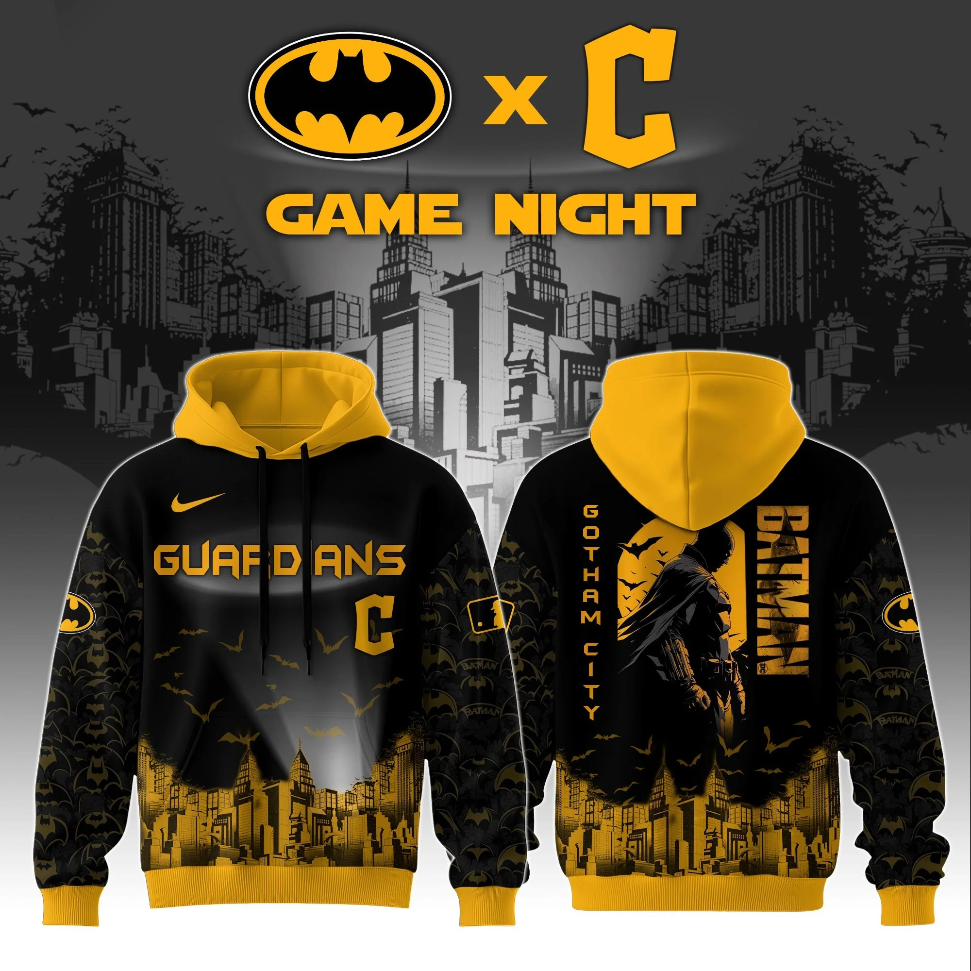 Cleveland Guardians x DC Batman Game Night Hoodie Best For Him Dad