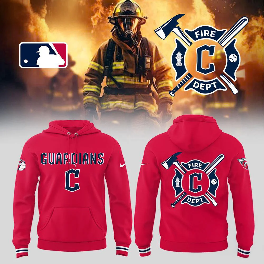 Cleveland Guardians x Firefighter Appreciation Night Red Hoodie Basketball