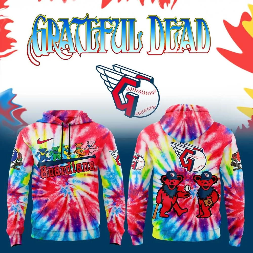Cleveland Guardians x Grateful Dead Tie Dye Hoodie Unique Fan Merch