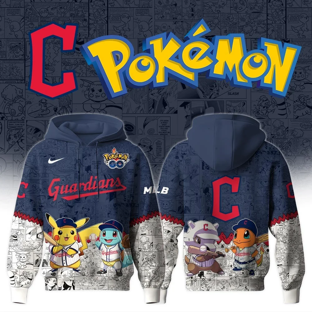 Cleveland Guardians x Pokemon Go Hoodie Cute Baseball Fan Merch Gifts Pok??mon Go Lovers