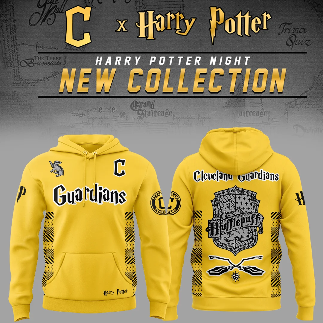 Cleveland Indians x Harry Potter Night Hufflepuff House Hoodie Baseball