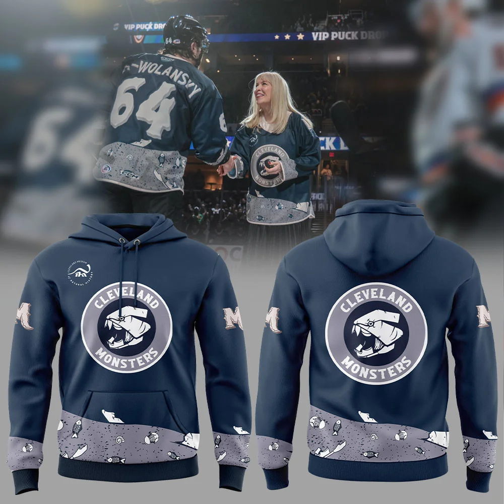 Cleveland Monsters Dunkleosteus Hoodie Presents For Hockey Fans