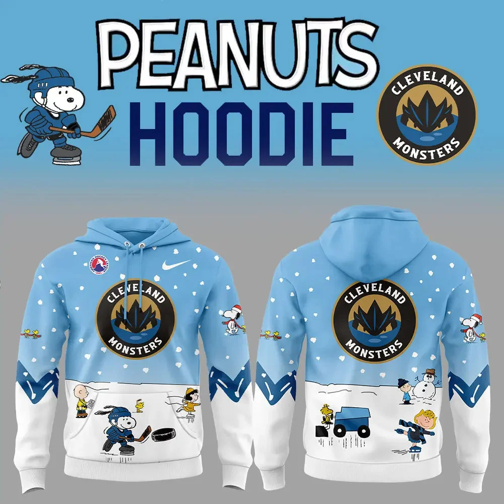 Cleveland Monsters Peanuts And Snoopy Nike Hoodie Great Gifts For Hockey Fans