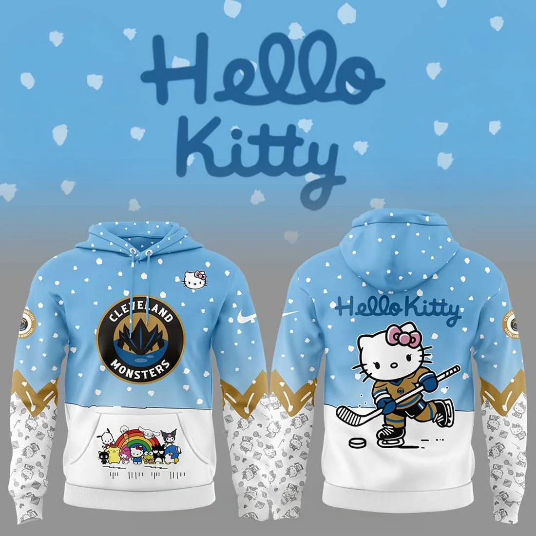 Cleveland Monsters x Hello Kitty Hoodie Gift For Cleveland Monsters Fans
