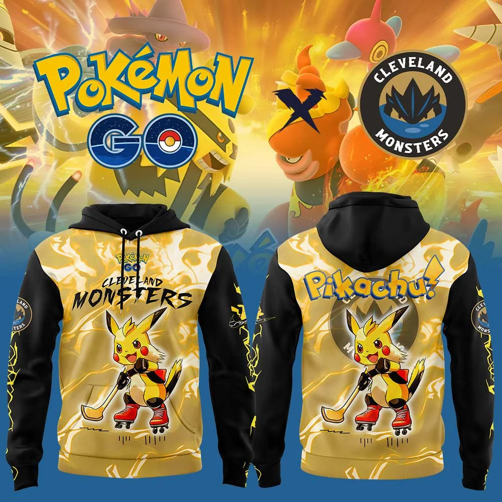 Cleveland Monsters x Pokemon GO Hoodie Presents For Hockey Fans