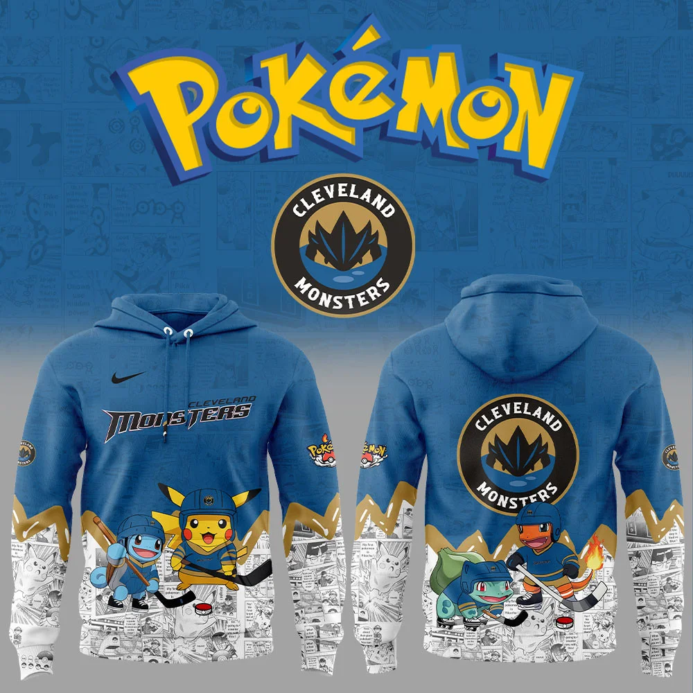 Cleveland Monsters x Pokemon New Hoodie Ice Hockey