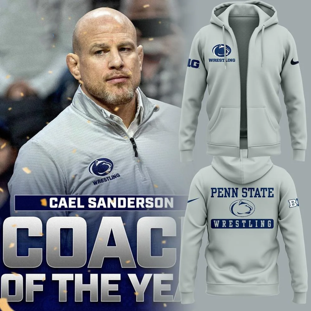 Coach Cael Sanderson Penn State Wrestling Zip Hoodie