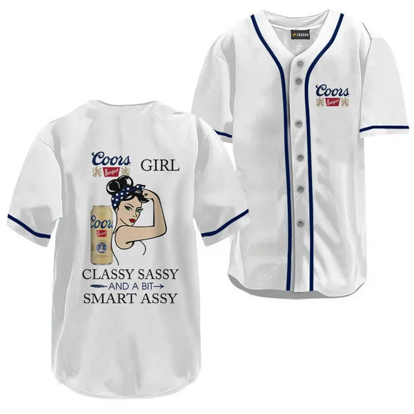 Coors Banquet Classy Sassy And A Bit Smart Assy Baseball Jersey Style4639