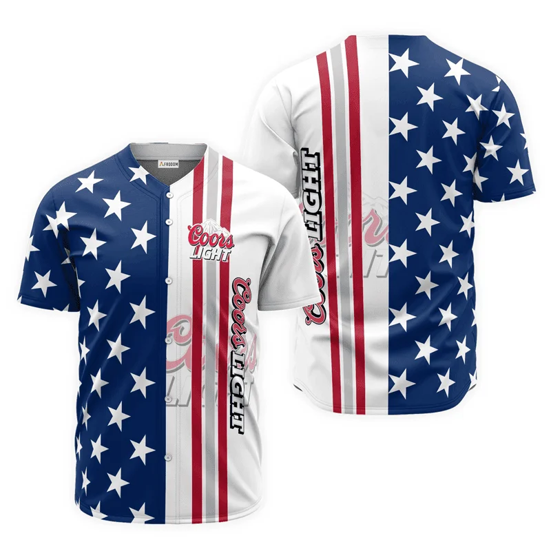 Coors Light American Flag Baseball Jersey Style2687
