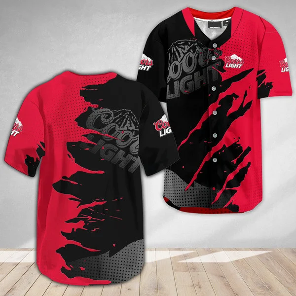 Coors Light Beer Metal Crack Pattern Baseball Jersey Style1641