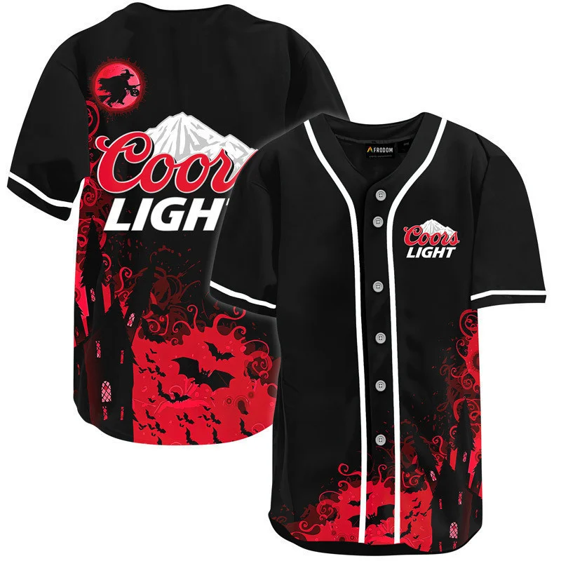 Coors Light Black Halloween Witch Baseball Jersey Style7546