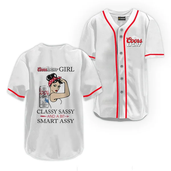 Coors Light Classy Sassy And A Bit Smart Assy Baseball Jersey Style5552