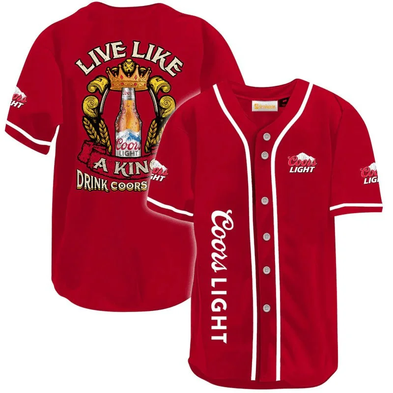 Coors Light Live Like A King Baseball Jersey Style8527