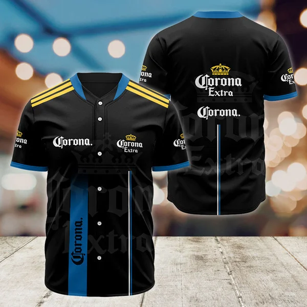 Corona Extra Black Label Logo Baseball Jersey Style4564