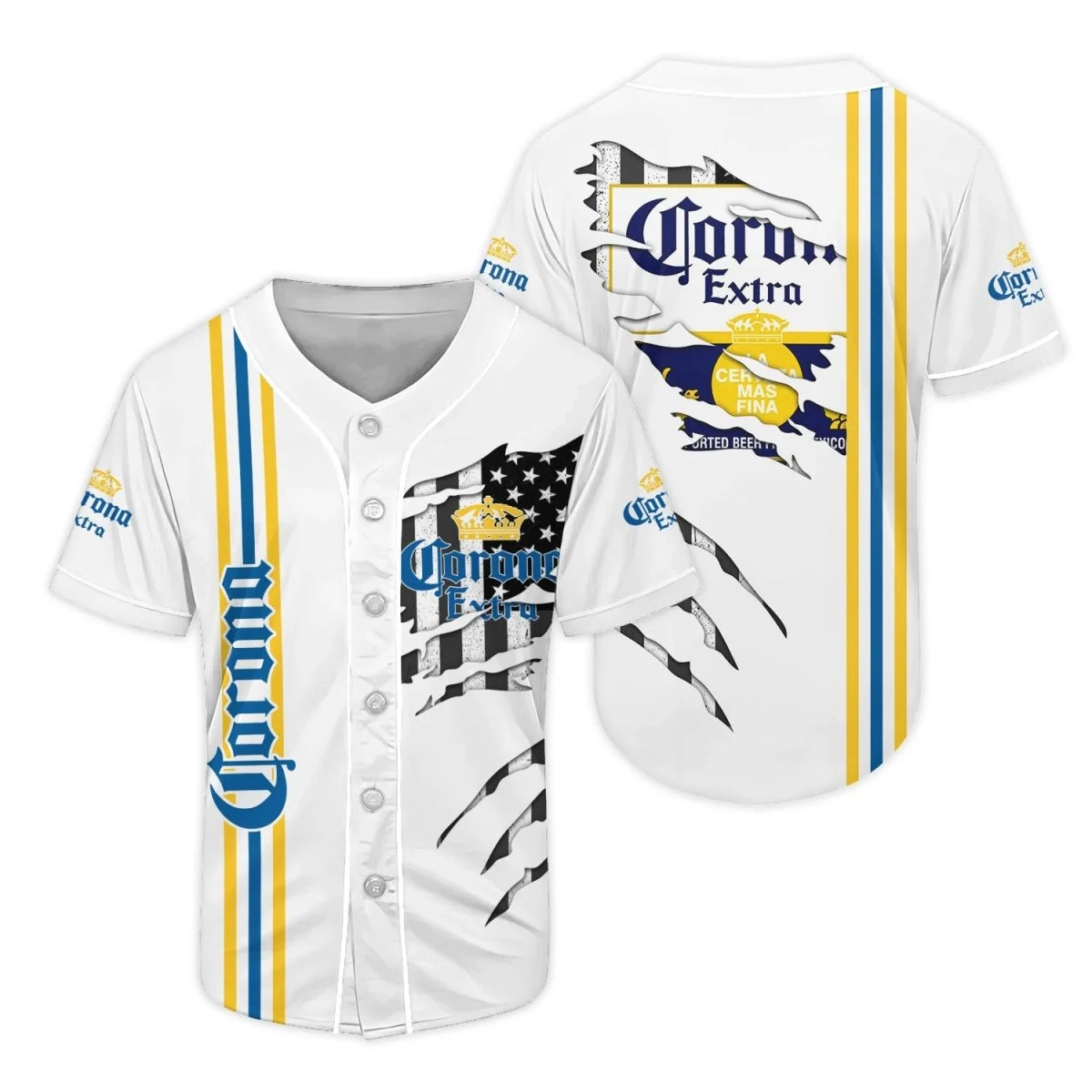Corona Extra Claw Scratches Baseball Jersey Style9176