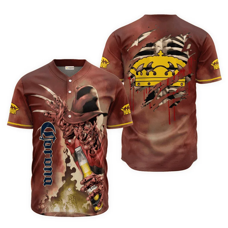 Corona Extra Halloween Freddy Krueger Baseball Jersey Style1199