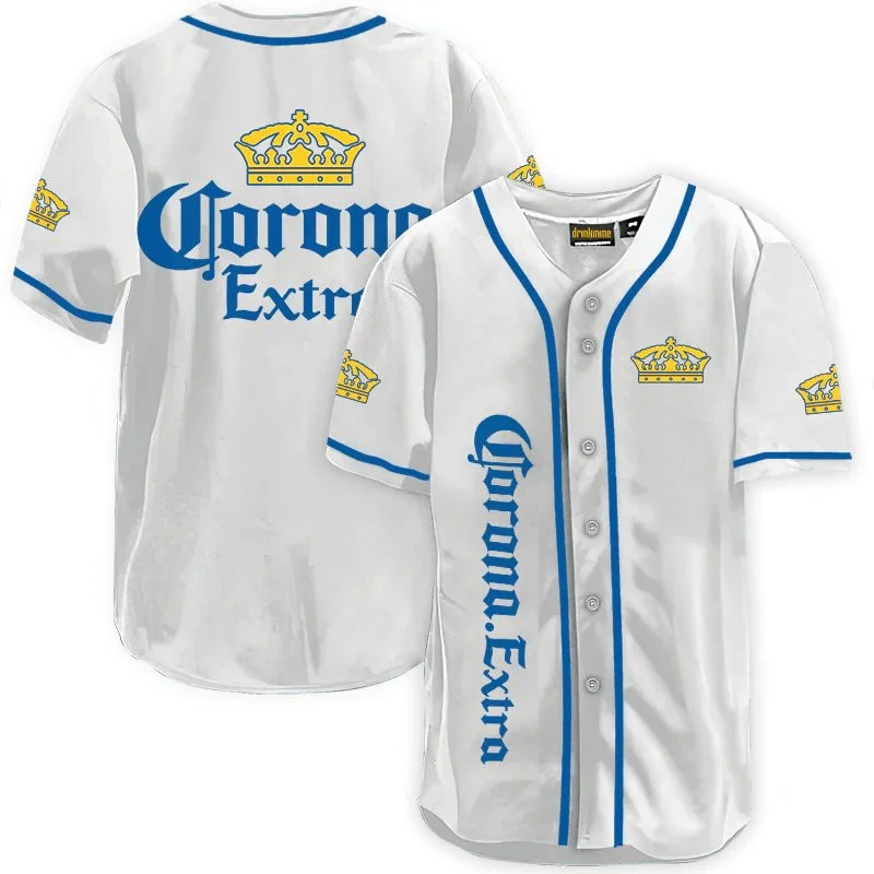 Corona Extra White Baseball Jersey Style3491