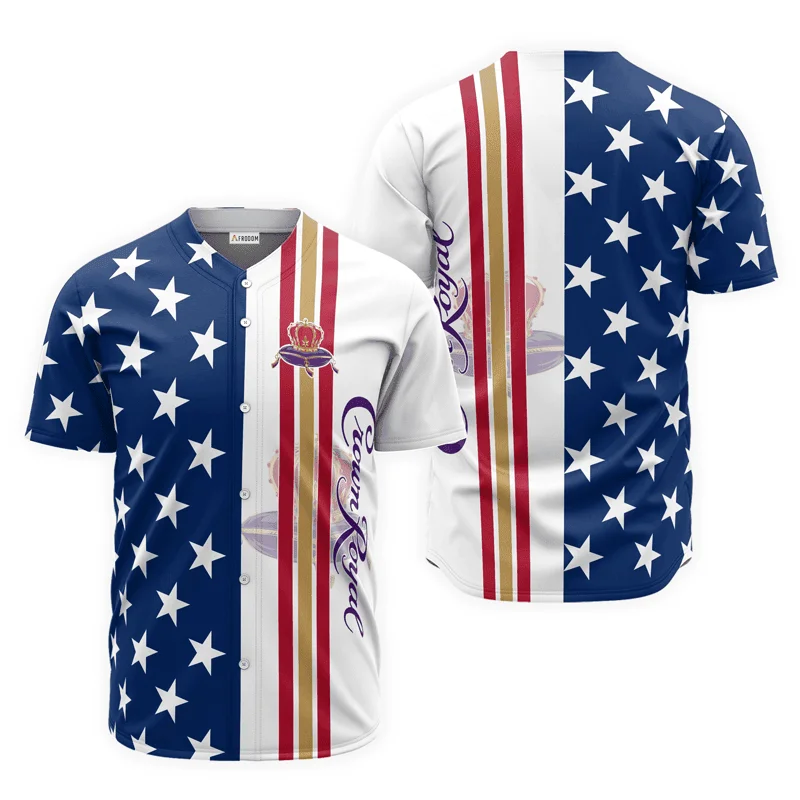 Crown Royal American Flag Baseball Jersey Style6638