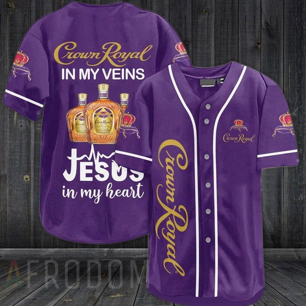 Crown Royal In My Veins Baseball Jersey Style3300