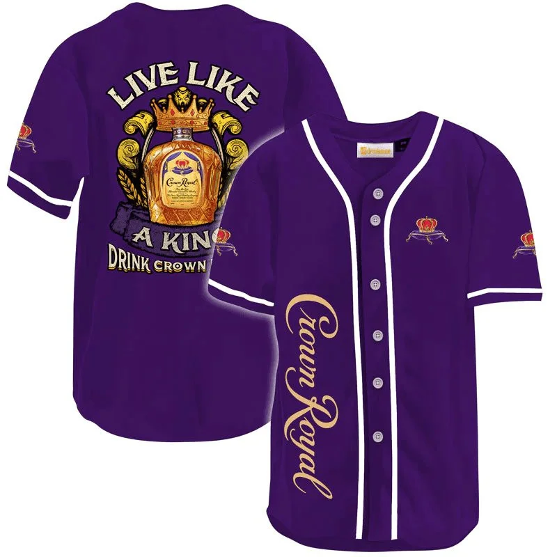 Crown Royal Live Like A King Baseball Jersey Style6789