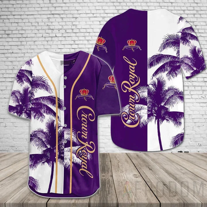 Crown Royal Tropical Coconut Trees Baseball Jersey Style1789