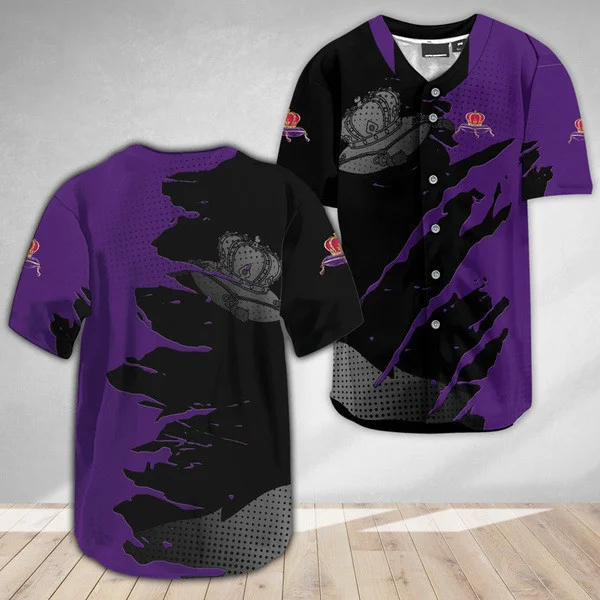 Crown Royal Whiskey Metal Crack Pattern Baseball Jersey Style1502