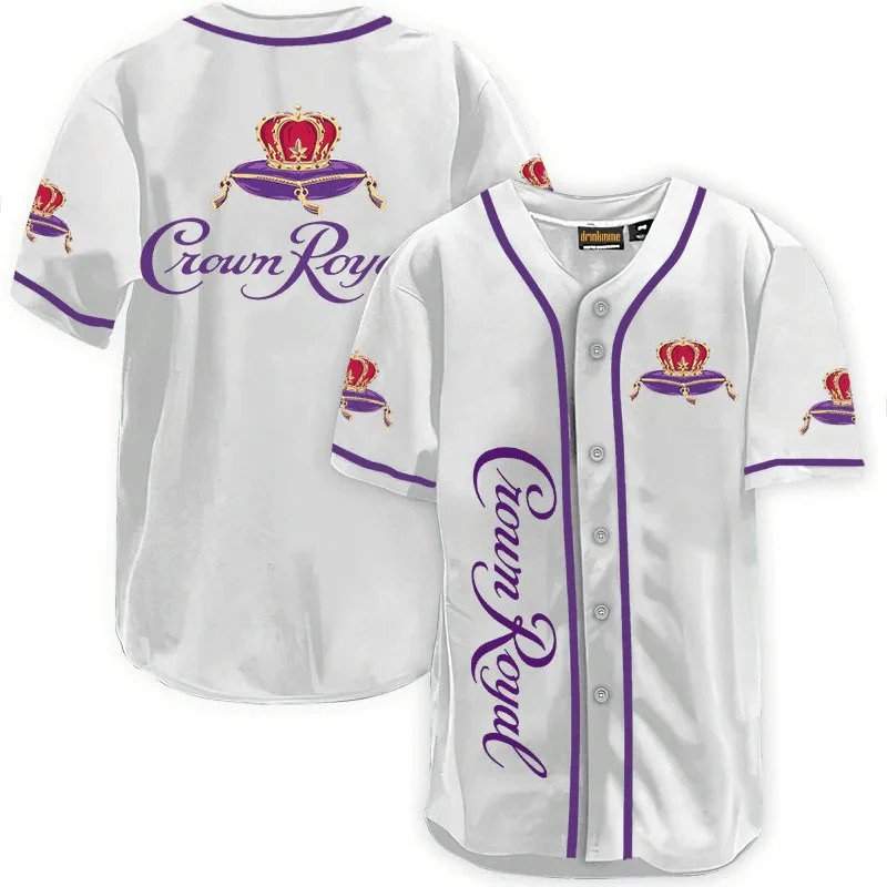 Crown Royal White Baseball Jersey Style4768