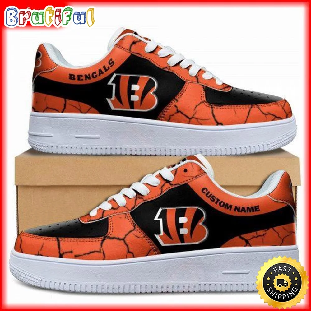 Custom NFL Cincinnati Bengals Air Force 1 Shoes Sneaker Football Shoes For Fans