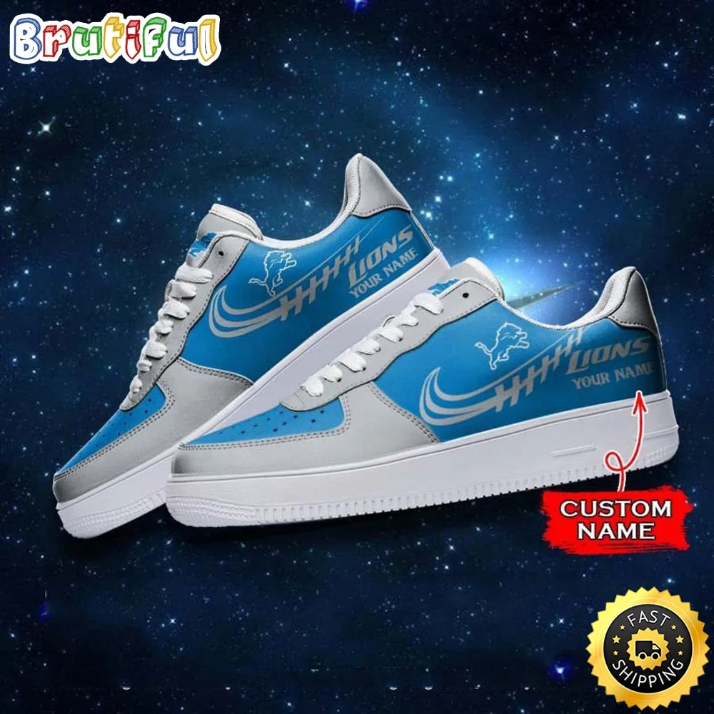 Custom NFL Detroit Lions Air Force 1 Shoes Sneaker Football Shoes For Sport Fans