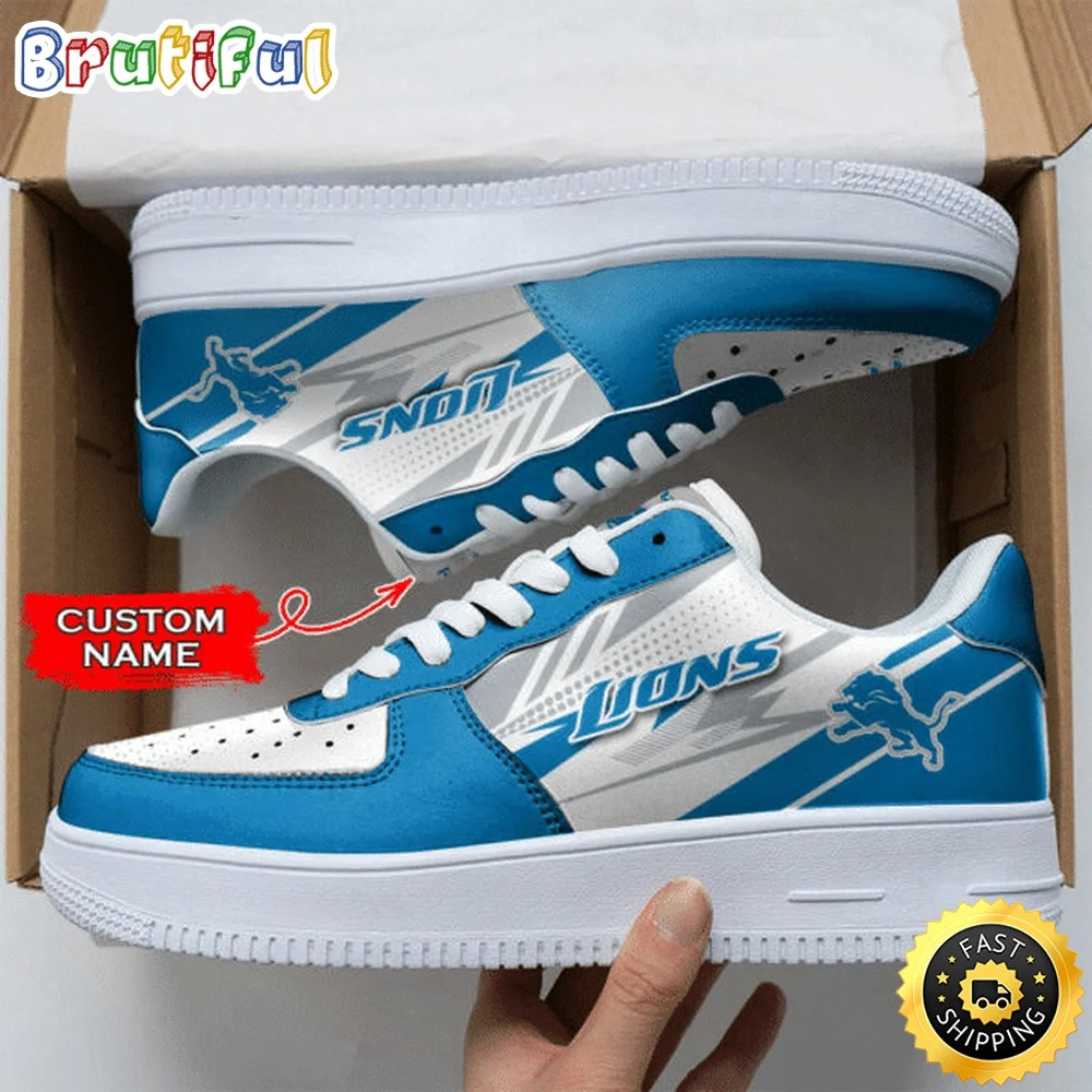 Custom NFL Detroit Lions Air Force 1 Shoes Sports Sneaker For Fans