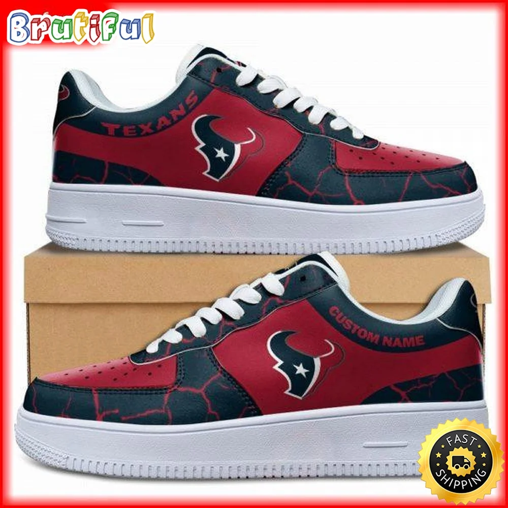 Custom NFL Houston Texans Air Force 1 Shoes Sneaker Football Shoes For Fans