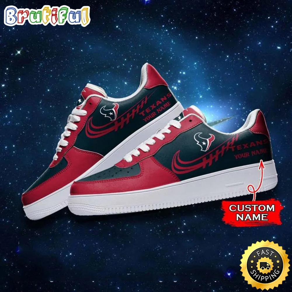 Custom NFL Houston Texans Air Force 1 Shoes Sneaker Football Shoes For Sport Fans
